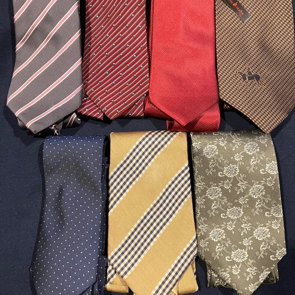 7 Assorted  Colors Men's 100% SILK Ties